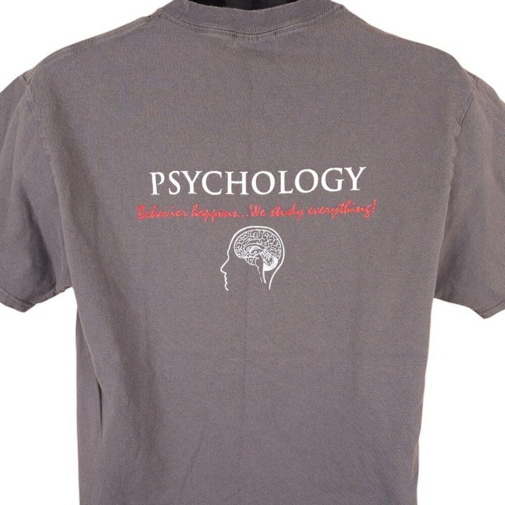 Vintage UNLV Psychology T Shirt Mens Size Medium Gray Y2K College Liberal Arts